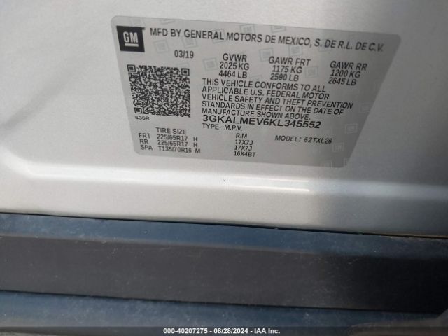 3GKALMEV6KL345552 GMC Terrain Sle