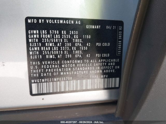 WVGTMPE21MP035708 Volkswagen ID.4 PRO S