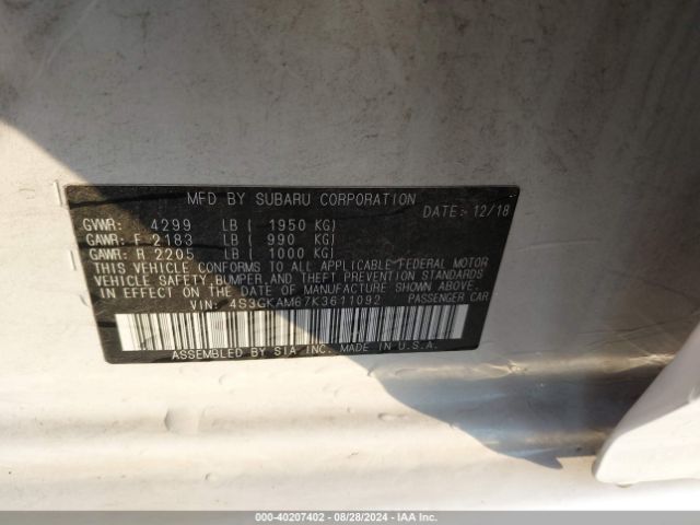 4S3GKAM67K3611092 Subaru Impreza 2.0i Sport