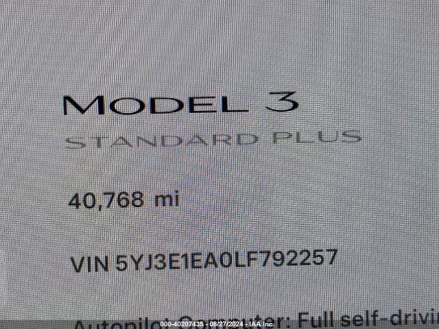 5YJ3E1EA0LF792257 Tesla MODEL 3