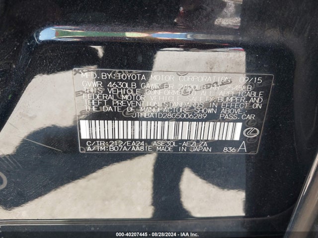 JTHBA1D28G5006289 Lexus IS 200T