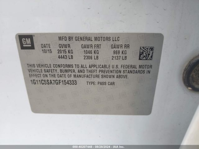 1G11C5SA7GF154333 Chevrolet Malibu Limited Lt