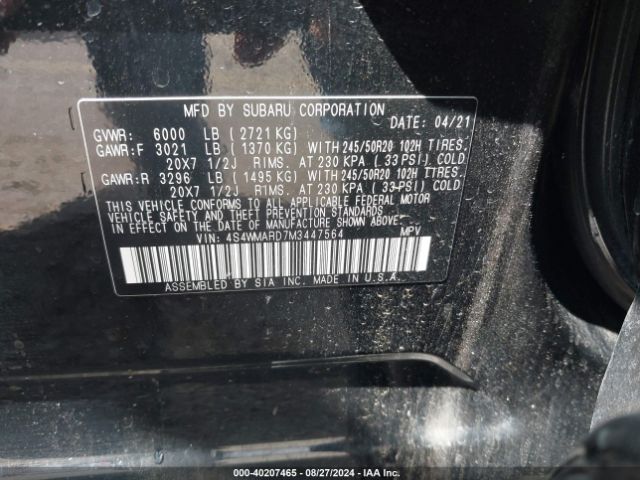 4S4WMARD7M3447564 Subaru Ascent Touring