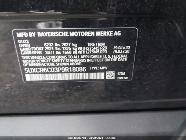 5UXCR6C03P9R18086 BMW X5 Xdrive40i