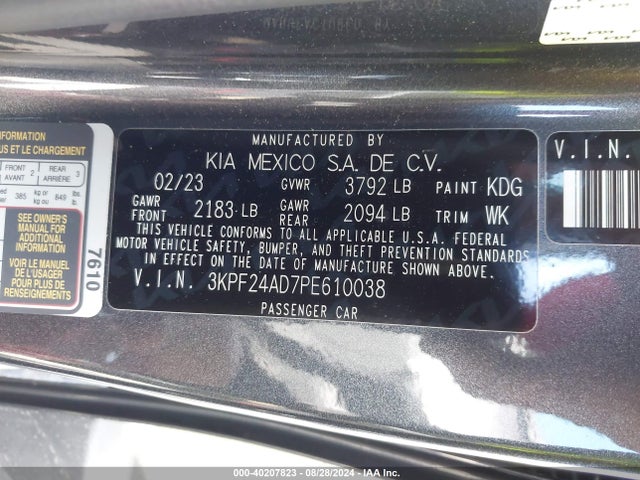 KIA Forte Lxs 2023 3KPF24AD7PE610038 Image 9