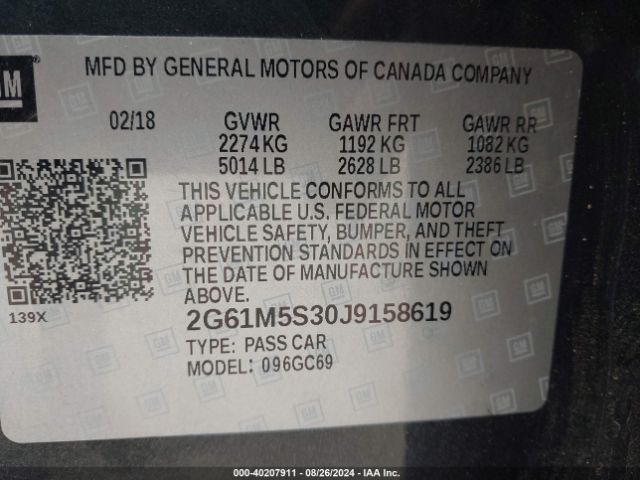 2G61M5S30J9158619 Cadillac XTS LUXURY