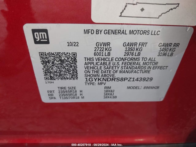 2023 CADILLAC XT5 1GYKNDRS8PZ143929 Photo 8