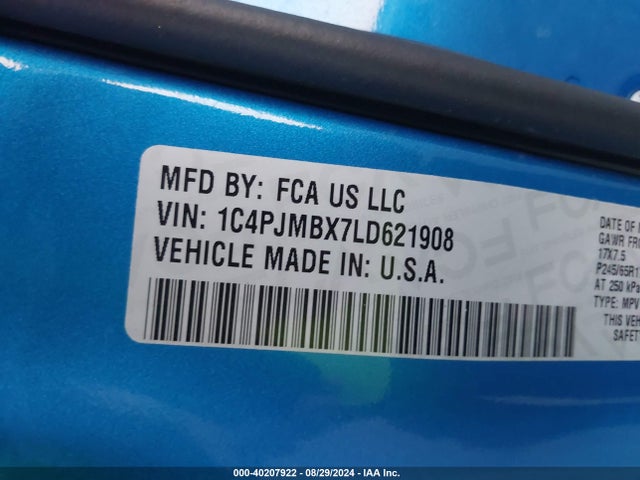 1C4PJMBX7LD621908 Jeep Cherokee Trailhawk 4x4