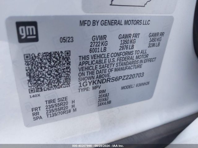 1GYKNDRS6PZ220703 Cadillac Xt5 Awd Premium Luxury
