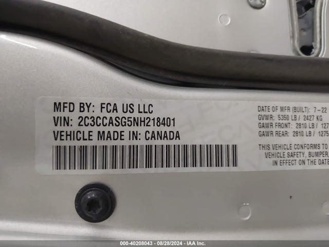 Chrysler 300 Touring L Awd 2022 2C3CCASG5NH218401 Image 9