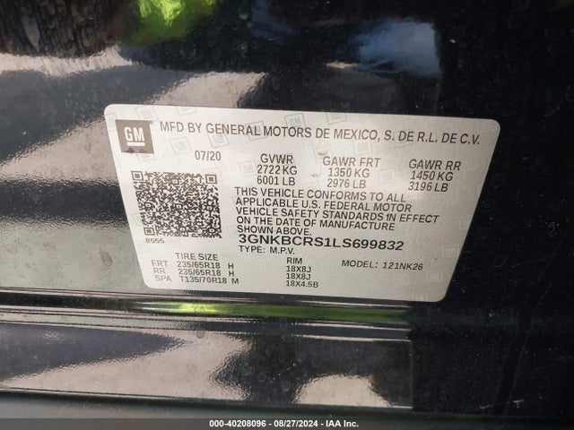 Chevrolet Blazer Fwd 2lt 2020 3GNKBCRS1LS699832 Image 9