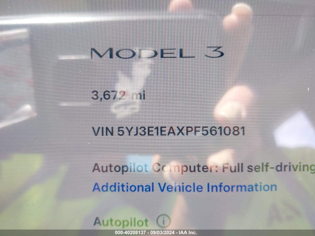 2023 TESLA MODEL 3 5YJ3E1EAXPF561081 Photo 8