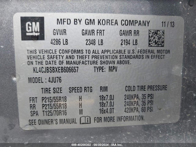 KL4CJBSBXEB606657 Buick Encore Convenience