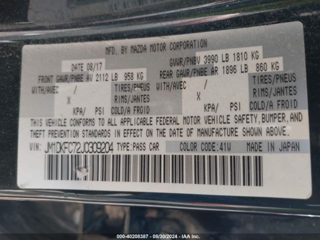 JM1DKFC72J0309204 Mazda Cx-3 Touring