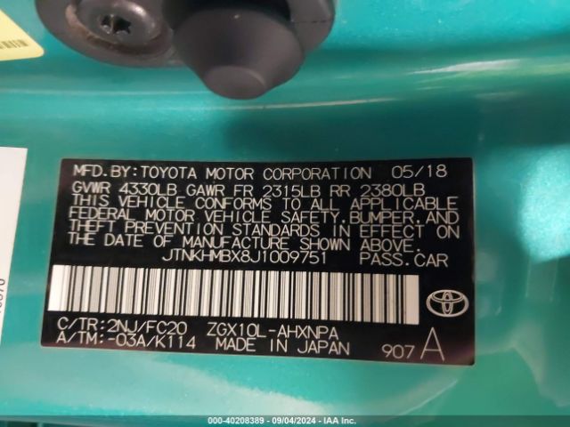 JTNKHMBX8J1009751 Toyota C-hr Xle Premium