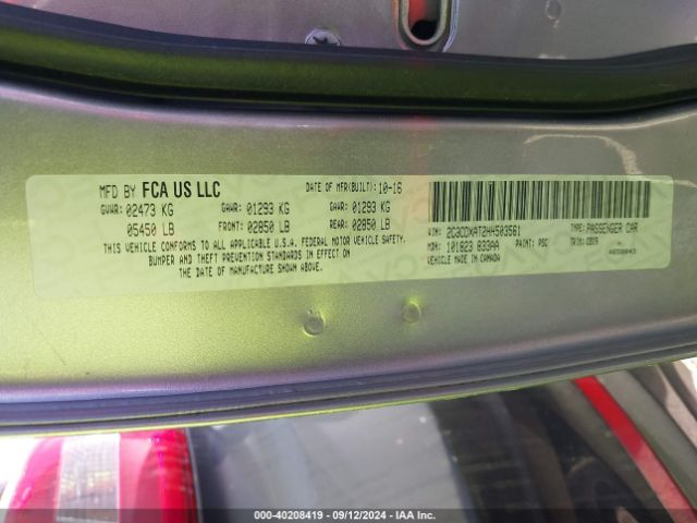 2C3CDXAT2HH503561 Dodge Charger Police Rwd