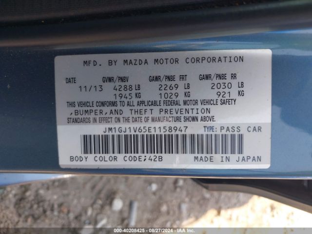 JM1GJ1V65E1158947 Mazda Mazda6 I Touring