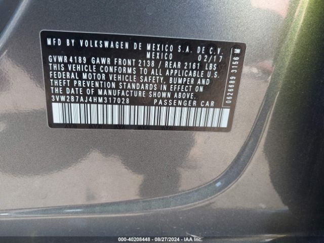 3VW2B7AJ4HM317028 Volkswagen Jetta 1.4t S