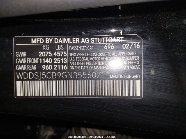 WDDSJ5CB9GN355607 Mercedes-Benz Amg Cla 45 4matic