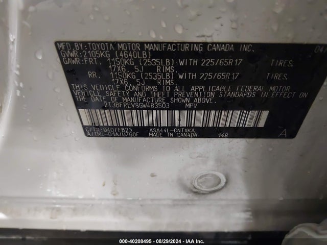 Toyota RAV4 LE 2016 2T3BFREV8GW483503 Image 9
