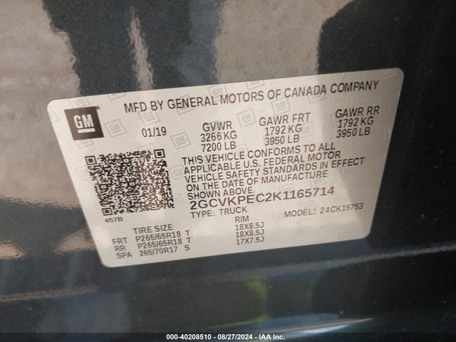 Chevrolet Silverado 1500 Ld Lt 2019 2GCVKPEC2K1165714 Image 9