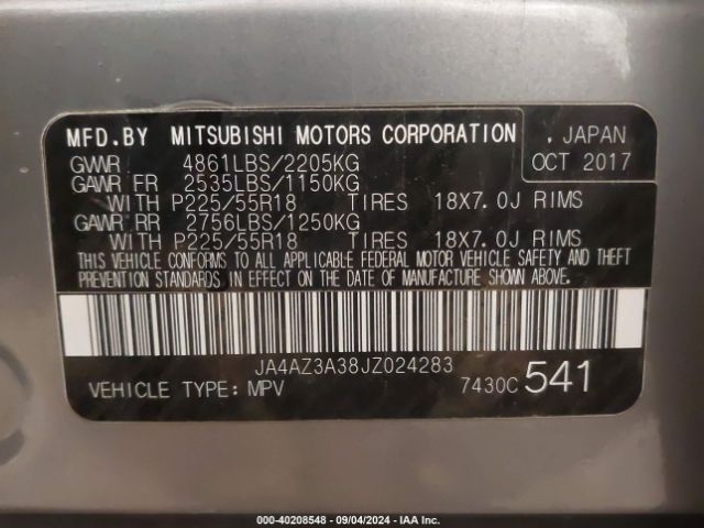 JA4AZ3A38JZ024283 Mitsubishi Outlander Le