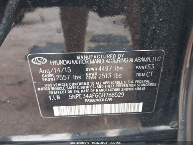 5NPE34AF6GH288529 Hyundai Sonata Limited