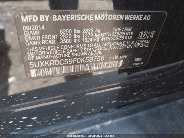 5UXKR0C59F0K58756 BMW X5 Xdrive35i
