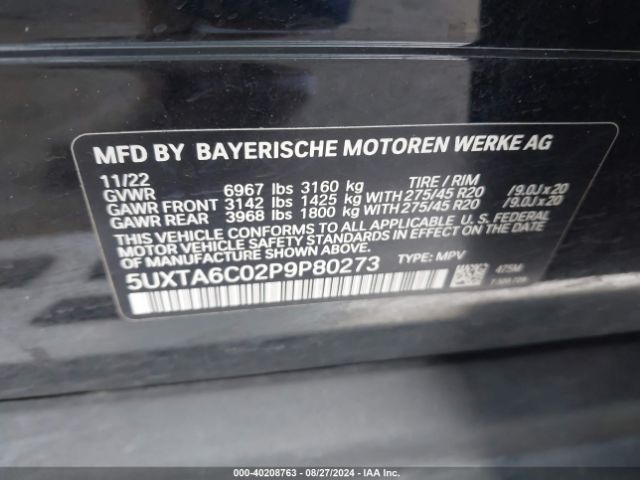 5UXTA6C02P9P80273 BMW X5 Phev Xdrive45e