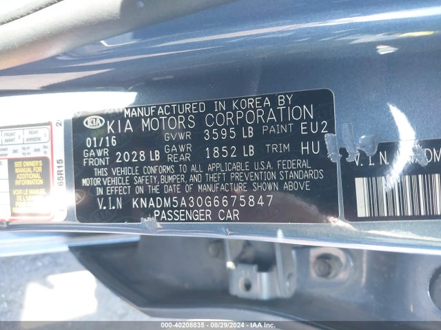 KNADM5A30G6675847 KIA RIO LX