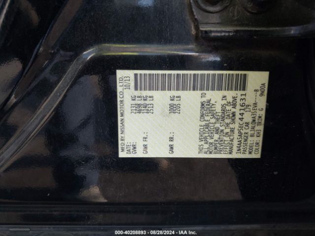 1N4AA5AP5EC441631 Nissan Maxima 3.5 S