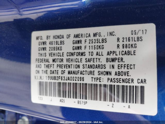 19UUB2F63JA002096 Acura Tlx Tech   A-spec Pkgs