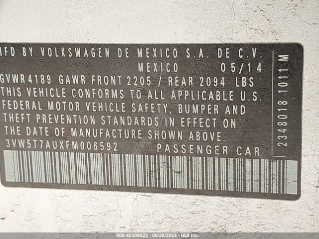 3VW5T7AUXFM006592 Volkswagen Golf Gti 2.0t S 4-door