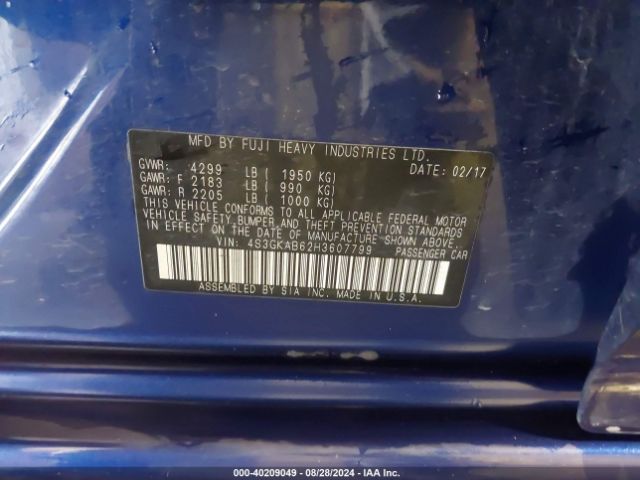4S3GKAB62H3607799 Subaru Impreza 2.0i Premium