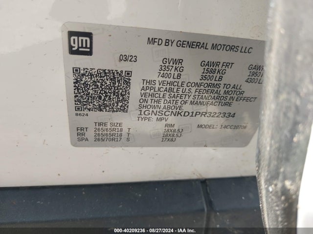 Chevrolet Tahoe 2wd Lt 2023 1GNSCNKD1PR322334 Image 9