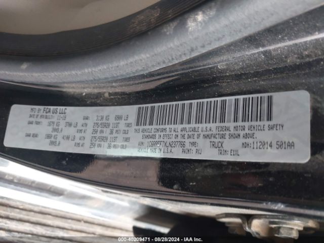1C6RREFTXLN237766 RAM 1500 Big Horn  4x2 5'7 Box