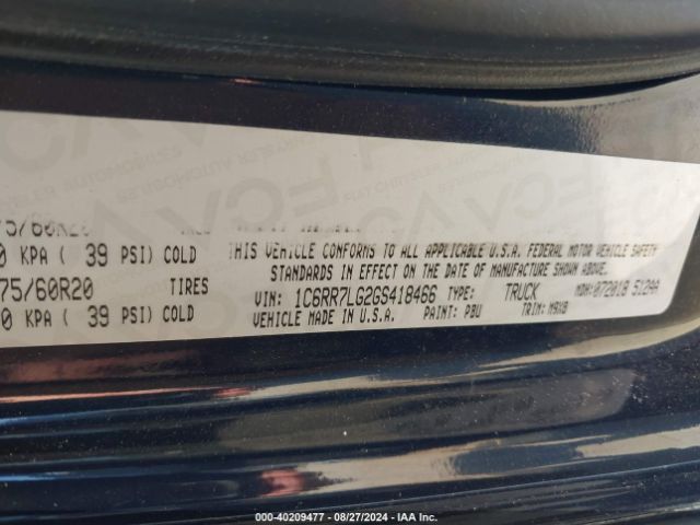 1C6RR7LG2GS418466 RAM 1500 Big Horn
