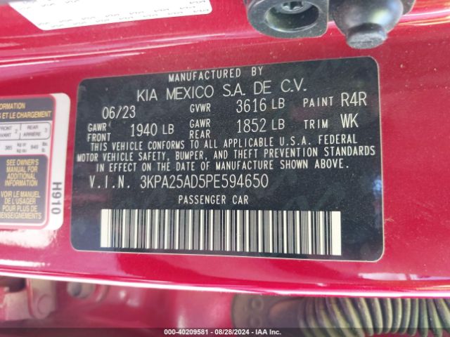 3KPA25AD5PE594650 KIA Rio 5-door S