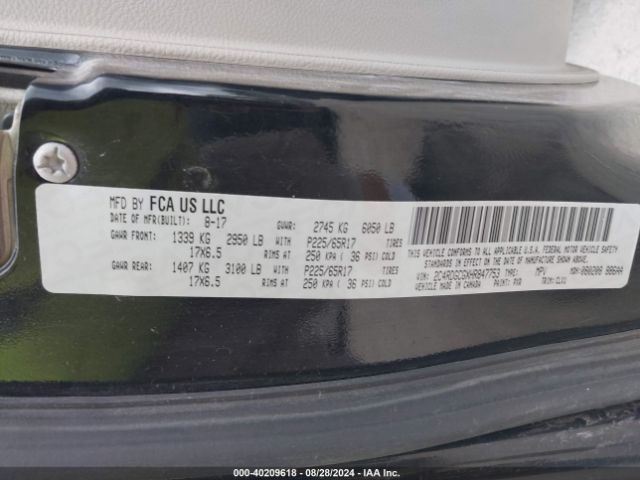 2C4RDGCGXHR847753 Dodge Grand Caravan Sxt