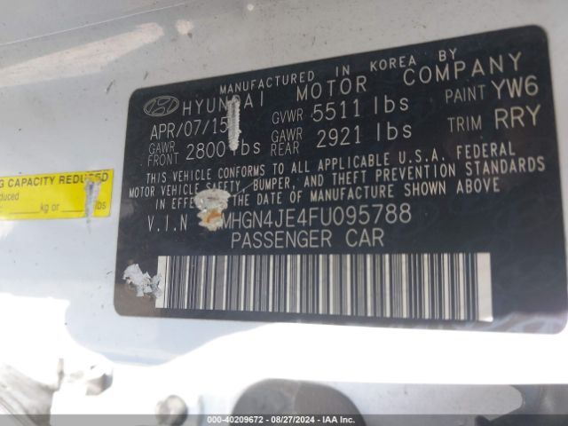 KMHGN4JE4FU095788 Hyundai Genesis 3.8