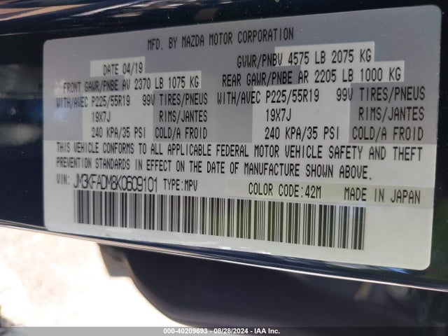 Mazda Cx-5 Grand Touring 2019 JM3KFADM8K0609101 Image 9