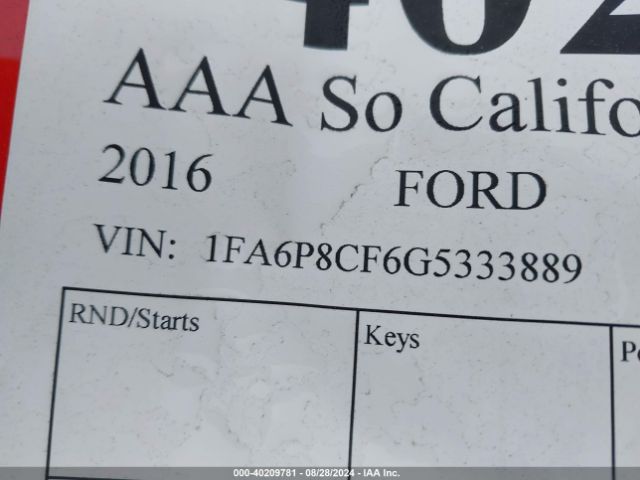 1FA6P8CF6G5333889 Ford MUSTANG GT