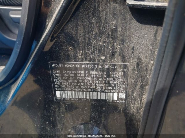 3HGGK5H85FM759184 Honda Fit Ex/ex-l
