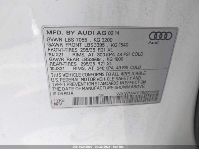 WA1WMAFE7ED016858 Audi Q7 3.0 Tdi Premium