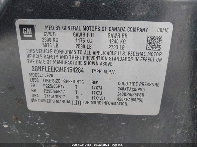 Chevrolet EQUINOX LS 2017 2GNFLEEK3H6154284 Image 9