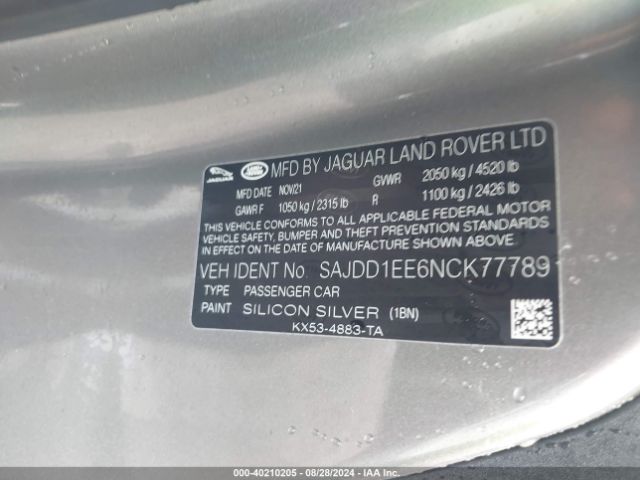 2022 JAGUAR F-TYPE SAJDD1EE6NCK77789 Photo 8