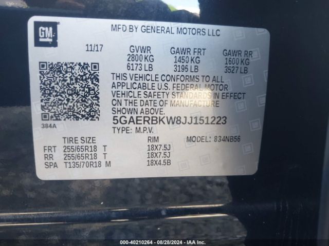 5GAERBKW8JJ151223 Buick Enclave Essence