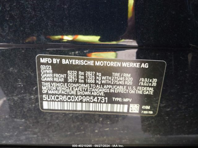 5UXCR6C0XP9R54731 BMW X5 Xdrive40i