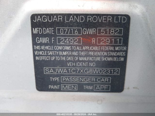 SAJWA1C7XG8W02312 Jaguar Xj R-sport