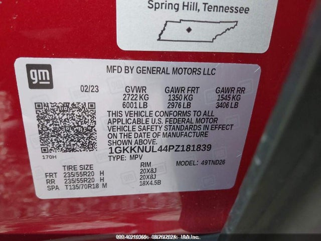 GMC Acadia Awd Slt 2023 1GKKNUL44PZ181839 Image 9